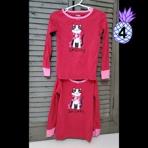 2 Gymboree 4 Pajama tops Cat Scarf